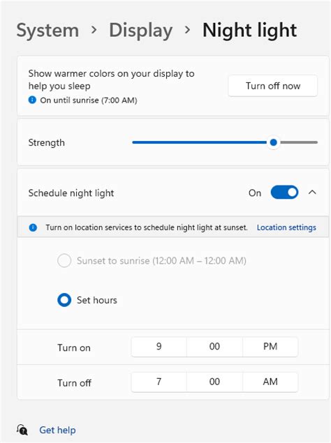 Set your display for night time in Windows - Microsoft Support