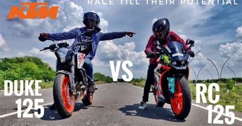 KTM 125 Duke vs KTM RC 125 - Naked vs Faired Top-End Drag Race