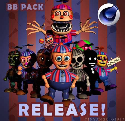 C4D|FNAF2|Balloon Boy Pack Release by YinyangGio1987 on DeviantArt | Animatronicos fnaf, Moster ...