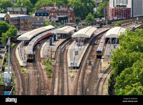 August, 2019 Vauxhall Train Station from above, London, England, Europe ...