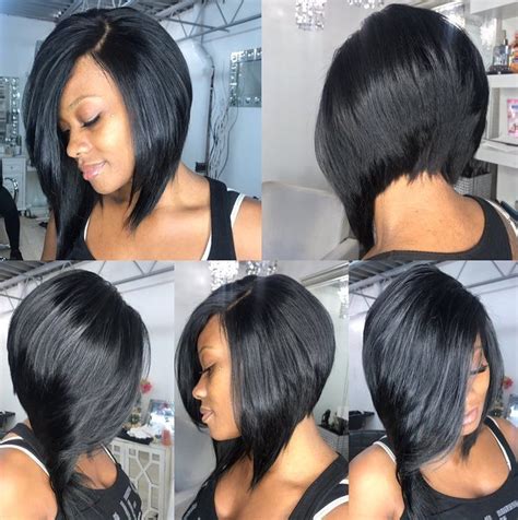 50 Sensational Bob Haircuts for Black Women | Stacked bob haircut, Thick hair styles, Long bob ...