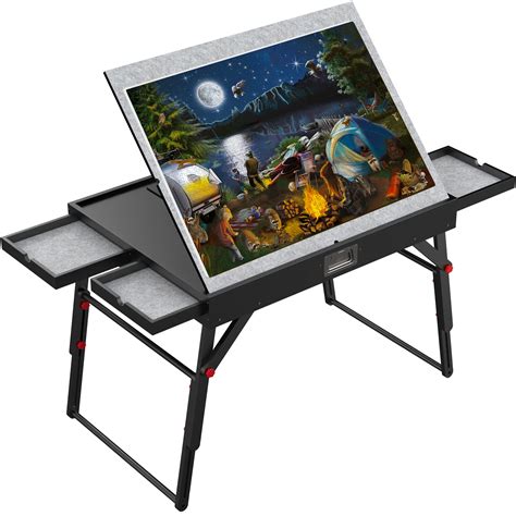 Jigsaw Puzzle Table for Adults by QUOKKA - | Foldable | Portable | Adjustable Legs | Rotatable ...