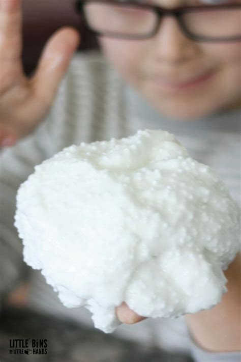 Fake Snow Slime Recipe for Winter Science Activities