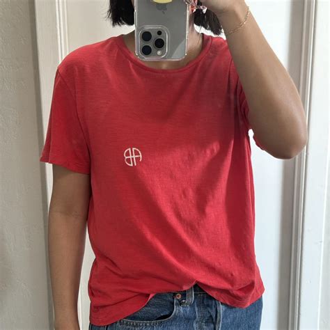 Anine Bing / Red T-shirt / Size L (runs small.... - Depop