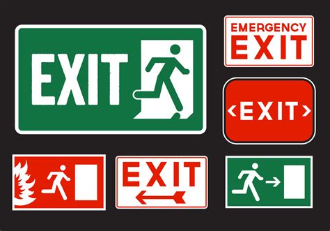 Emergency Exit Signs 99032 Vector Art at Vecteezy