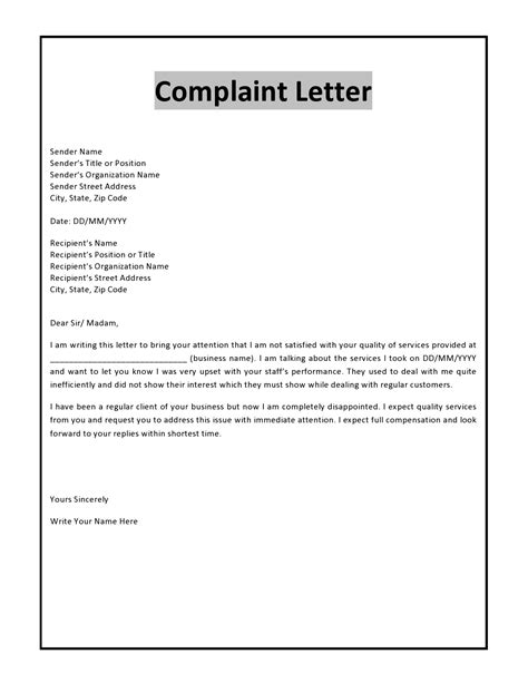 Supreme Info About Formal Complaint Letter Format Sample Leadership Resume Summary Examples ...