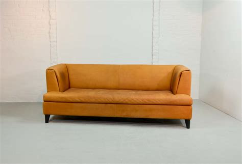 Mid-Century Cognac Colored Nubuck Leather Sofa by Paolo Piva for Wittmann | hpvintage.com