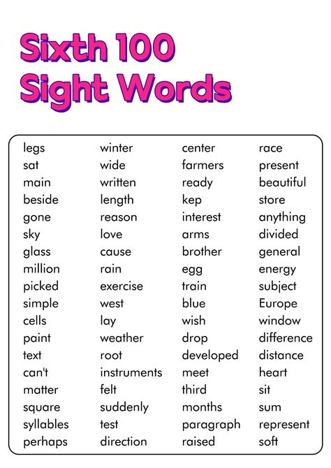 26 best ideas for coloring | 6th Grade Spelling Words