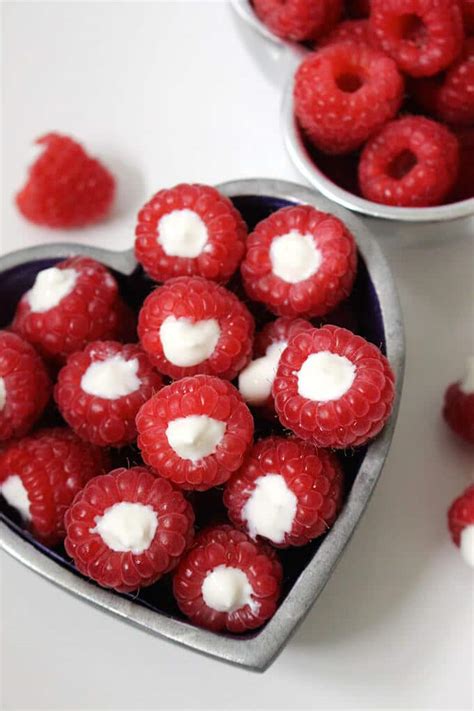 Yogurt filled raspberries - a delicious and healthy snack