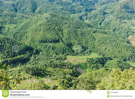 Aerial View of Beautiful Nepali Village Surrounded by the Green Stock Image - Image of hills ...