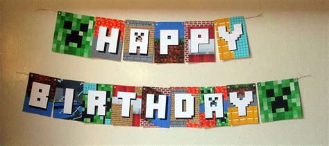 DIY Printable Minecraft Birthday Banner by DailyDigitalDesigns, $9.99 | Minecraft birthday, Diy ...