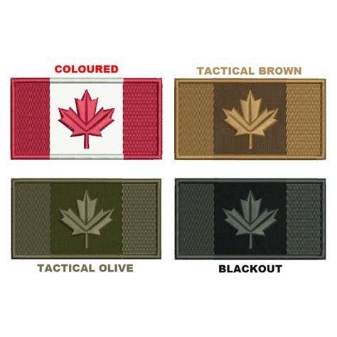 Canadian Flag Embroidered Patches With Either Hook Fastener Backing OR ...