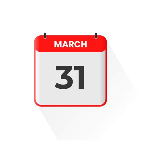 31st March calendar icon. March 31 calendar Date Month icon vector illustrator 12921620 Vector ...