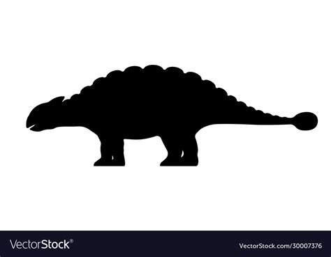 Ankylosaurus silhouette Royalty Free Vector Image