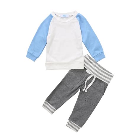 2Pcs/set Newborn Boys Clothes Kids Baby Boy Pullover Tops +Trousers ...