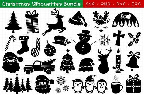 Christmas Silhouettes Bundle Svg (1078850) | Cut Files | Design Bundles