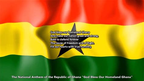 Ghana National Anthem "God Bless Our Homeland Ghana" with music, vocal and lyrics English - YouTube