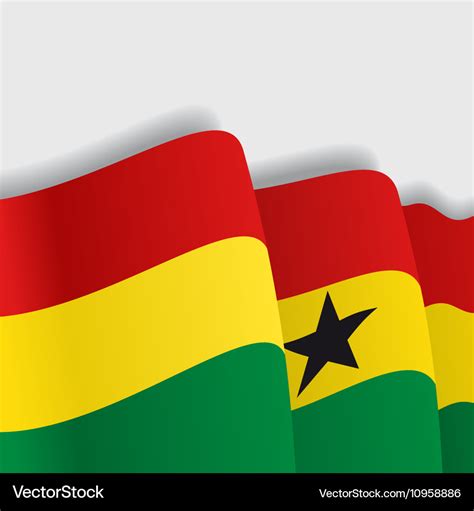 Ghana waving flag Royalty Free Vector Image - VectorStock