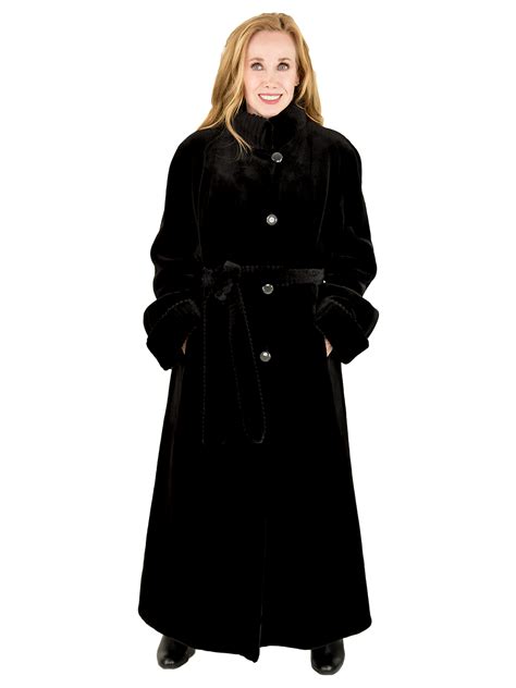 Woman's Black Sheared Mink Fur Coat - Large| Estate Furs