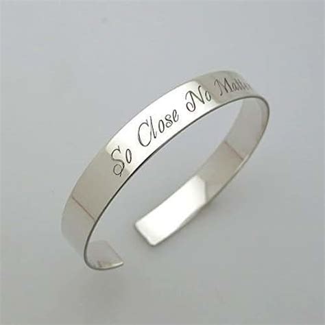 Amazon.com: Sterling Silver Bracelet - Both sides Engravable Cuff - Unisex Custom Jewelry ...