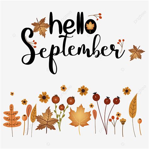 Hello September Vector Design Images, Hello September Welcome Autumn ...