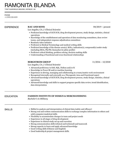 Scientist Cv Examples