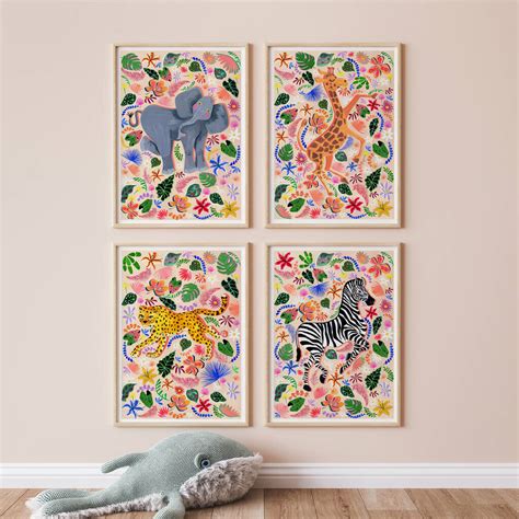 Safari Nursery Wall Art Set By Violets Print House