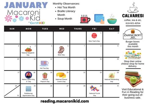 10 Reasons to Celebrate in January | Macaroni KID Reading