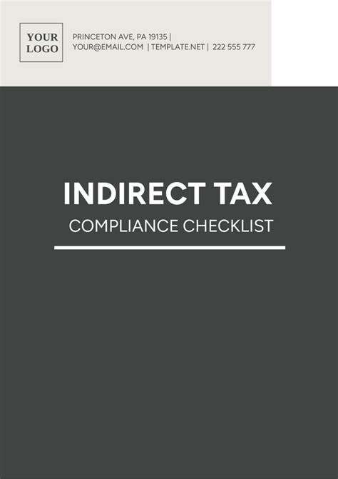 Free Indirect Tax Compliance Checklist Template - Edit Online & Download | Template.net