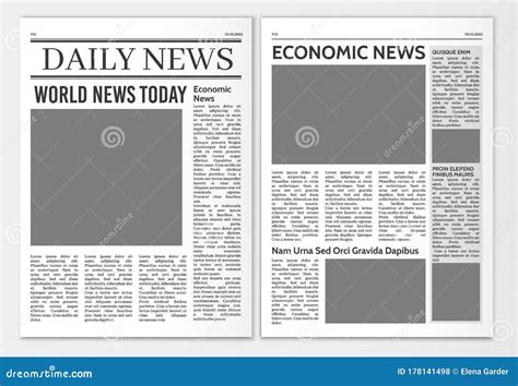 Tabloid Headline Template. Folded Newspaper Article And Photo Vector ...