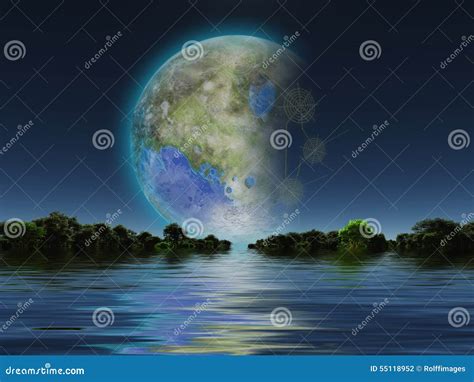 Terraformed Luna stock illustration. Illustration of fantastic - 55118952