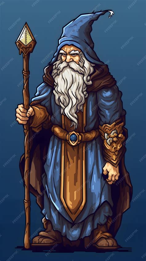 Premium AI Image | Pixel art wizard character for RPG game character in ...