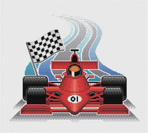 Racing Car Cross Stitch Pattern digital Format PDF - Etsy Ireland