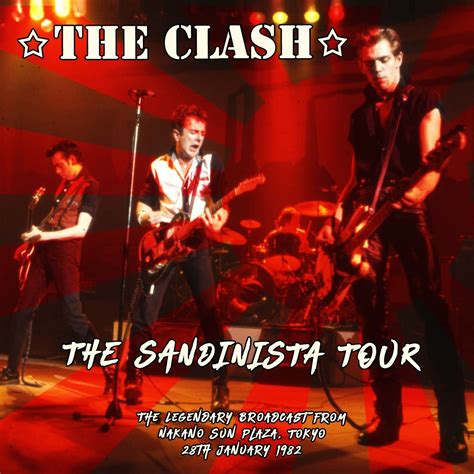 the clash concert poster with band members on stage