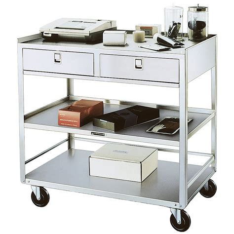 Lakeside Stainless Steel Utility Table with Two Drawers