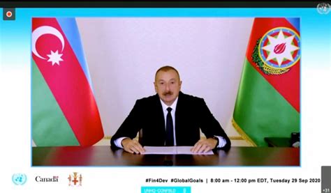 President Ilham Aliyev made speech in a video format at a meeting