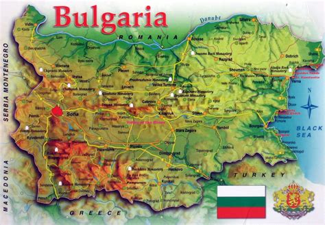 Large map of Bulgaria with relief, roads and cities | Bulgaria | Europe | Mapsland | Maps of the ...