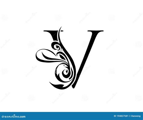 Elegant Letter V. Graceful Royal Style. Calligraphic Arts Logo Stock Vector - Illustration of ...