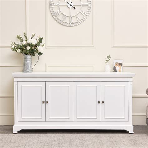 Large White 4 Door Sideboard - Daventry White Range | Melody Maison