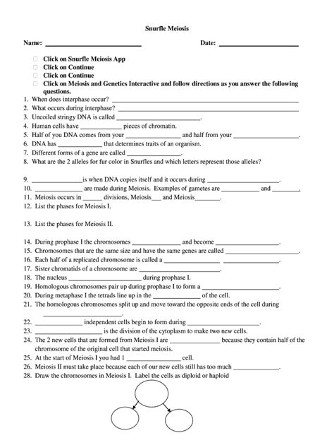 Snurfle Meiosis Worksheet Answers Pdf - Fill and Sign Printable Template Online | US Legal Forms