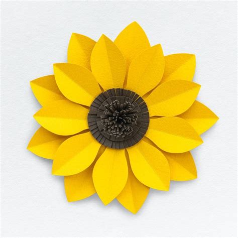 a paper sunflower on a white background