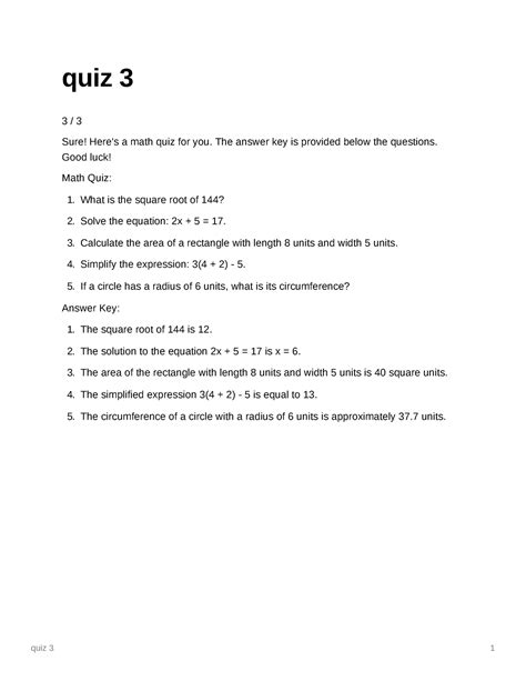 6f0714eb-3a6a-4c94-bbf1-9377a1f1afe0 quiz 3 - quiz 3 1 quiz 3 3 / 3 Sure! Here's a math quiz for ...