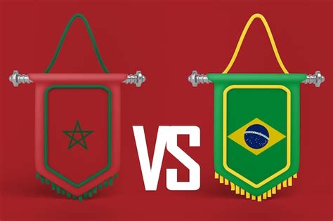 Free Photo | Morocco VS Brazil Flag Banner