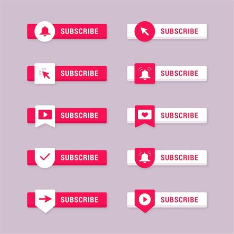 Free Vector | Subscribe button set