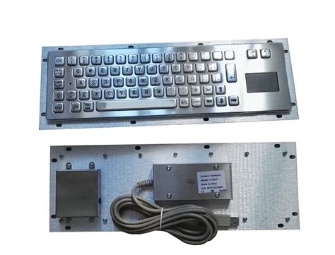 Rugged slim metallic panel mount military keyboard for portable military pc outdoor