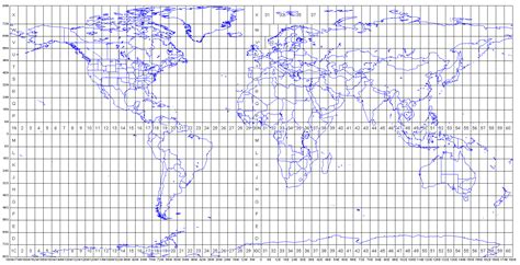 UTM Rows and Zones Map