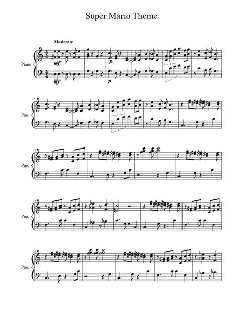 Super Mario Theme Sheet music | Download free in PDF or MIDI ...