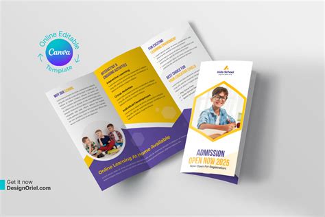 Education Trifold Brochure Design Canva Template