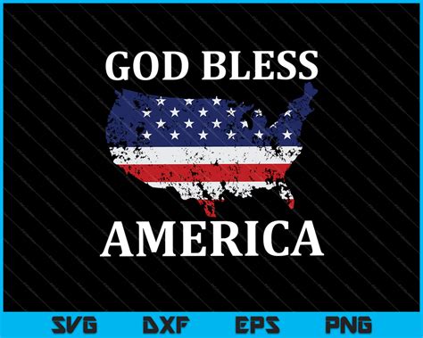 God Bless America USA Flag SVG PNG Printable Files – creativeusart