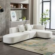 HOOOWOOO 100" 3-seat Sectional Sofa Couch with Chaise for Living Room ...